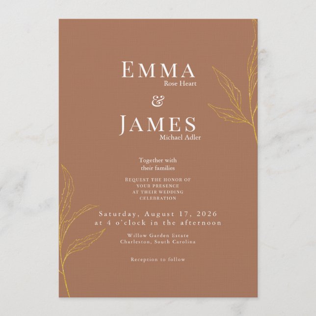 Elegant Minimalist Wedding Invitation | Modern (Front)