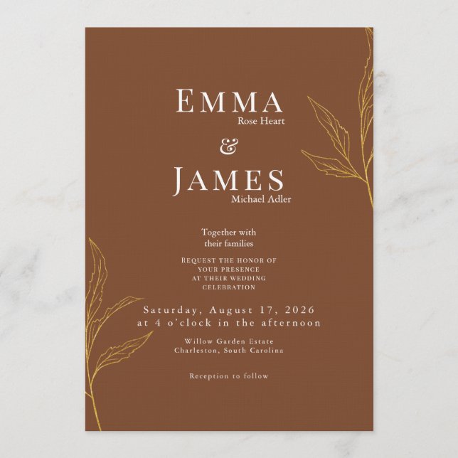Elegant Minimalist Wedding Invitation | Modern (Front)