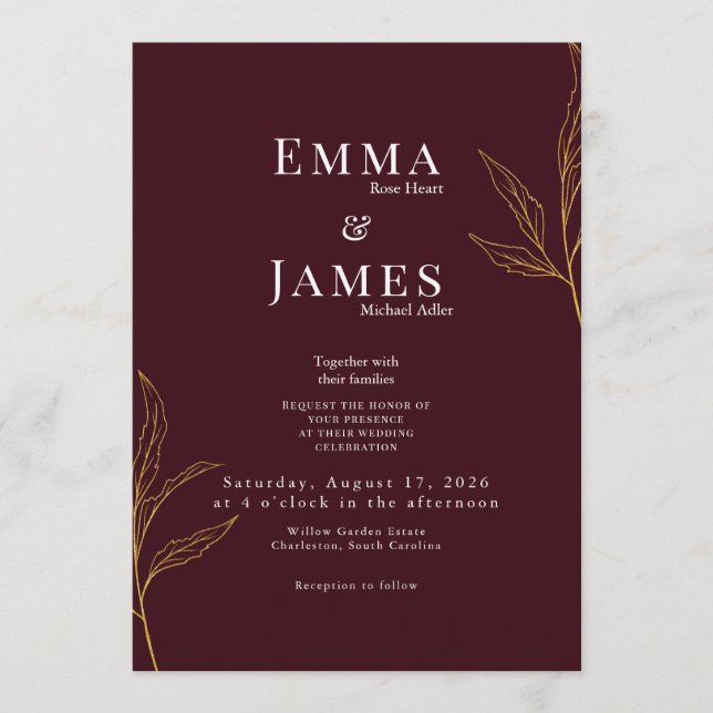 Elegant Minimalist Wedding Invitation | Modern (Front)