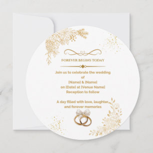 Elegant Minimalist Wedding Invitation – Modern Flo