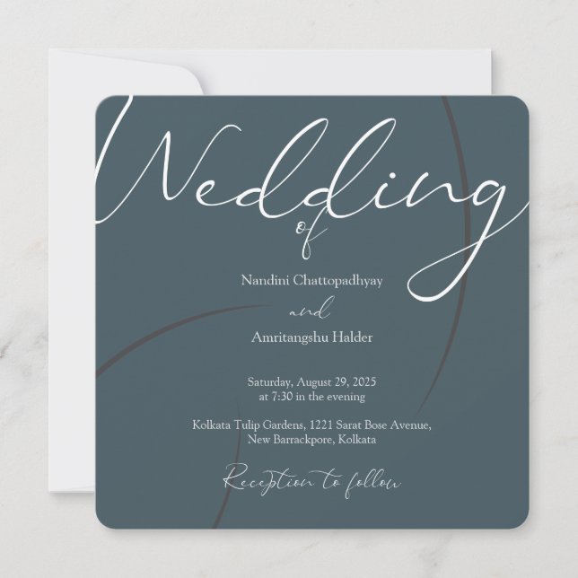 Elegant Minimalist Wedding Invitation Template (Front)