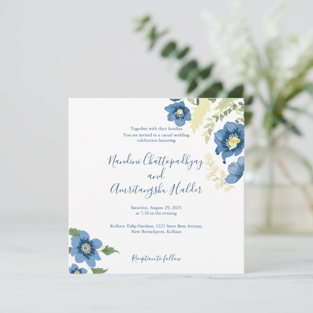 Elegant Minimalist Wedding Invitation Template | E (Standing Front)