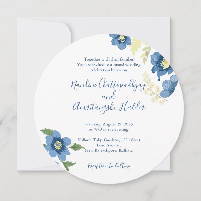 Elegant Minimalist Wedding Invitation Template | E (Front)