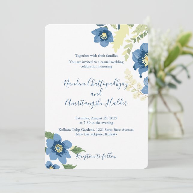 Elegant Minimalist Wedding Invitation Template | E (Standing Front)