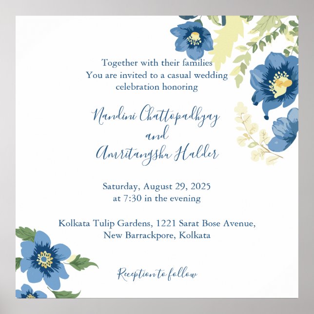 Elegant Minimalist Wedding Invitation Template | E Poster (Front)