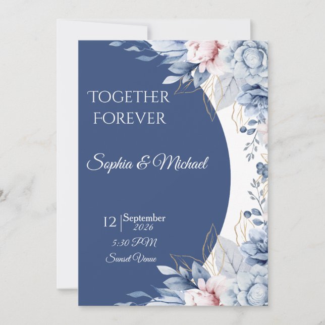 Elegant Minimalist Wedding Invitation Template | M (Front)