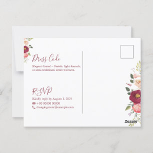 Elegant Minimalist Wedding Invitation Template Postcard