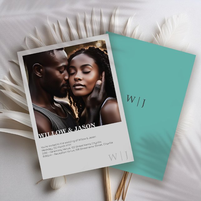Elegant minimalist wedding invitation with photo (Creator Uploaded)