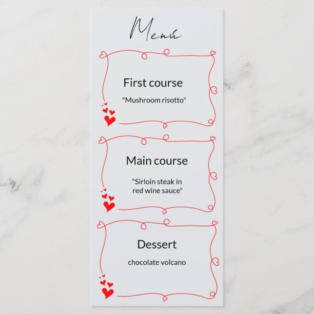 Elegant Minimalist Wedding Menu (Front)