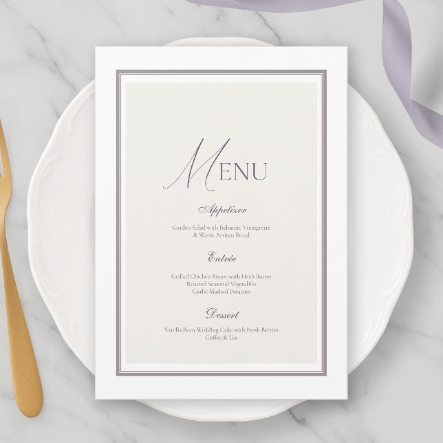 Elegant Minimalist Wedding Menu Card (Creator Uploaded)