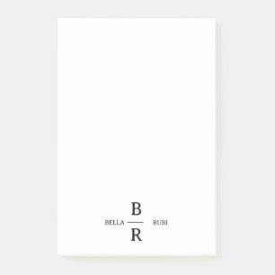 Elegant Minimalist Wedding Monogram Design Post-it Notes