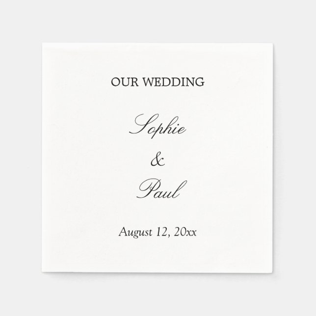 Elegant Minimalist Wedding Napkins (Front)
