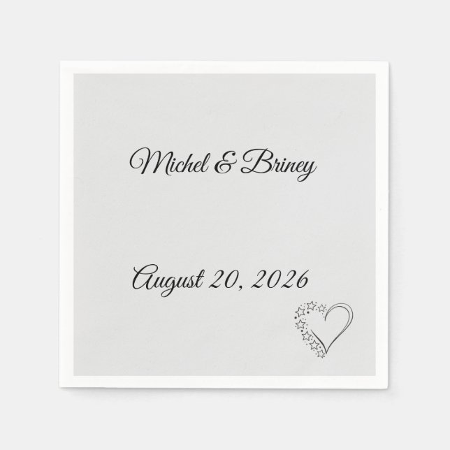 Elegant Minimalist Wedding Napkins (Front)