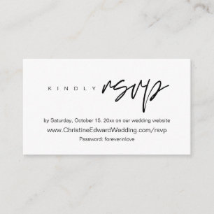 Elegant, Minimalist, Wedding Online RSVP Enclosure