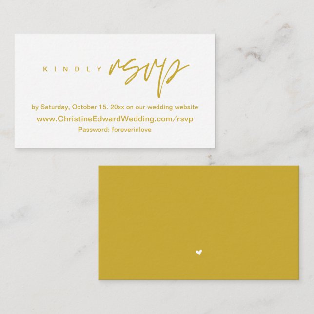 Elegant, Minimalist, Wedding Online RSVP Enclosure (Front/Back)
