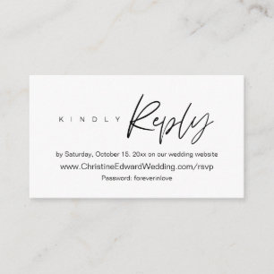Elegant, Minimalist, Wedding Online RSVP Enclosure