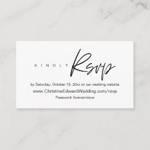 Elegant, Minimalist, Wedding Online RSVP Enclosure Card