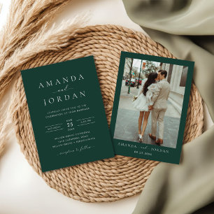 Elegant Minimalist Wedding Photo  Invitation
