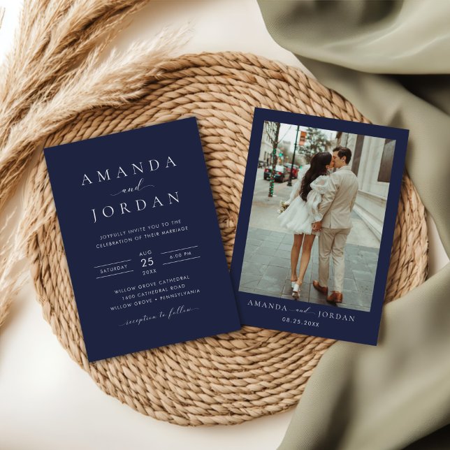 Elegant Minimalist Wedding Photo  Invitation (Creator Uploaded)