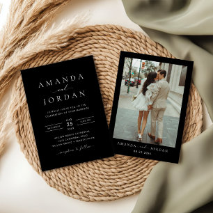 Elegant Minimalist Wedding Photo  Invitation