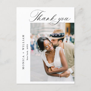 Elegant Minimalist Wedding Photo Postcard