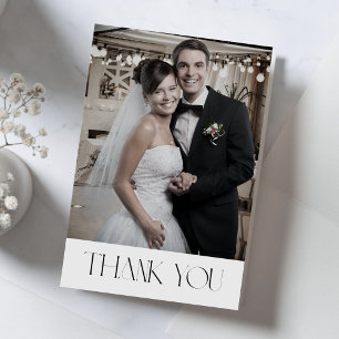 Elegant Minimalist Wedding Photo Thank You Card