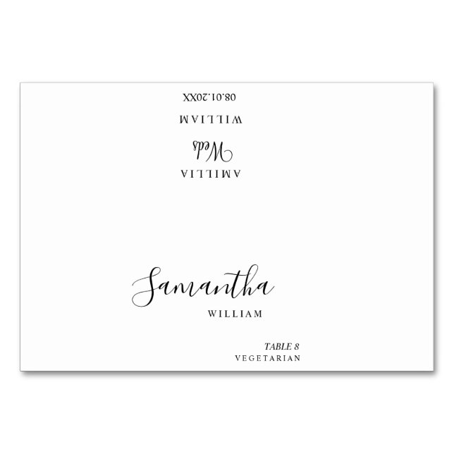 Elegant Minimalist Wedding Place Card | Table Name (Front)