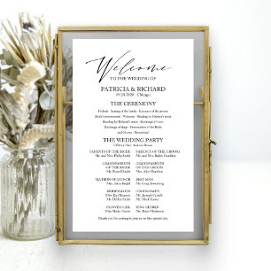 Elegant Minimalist Wedding Program Sign
