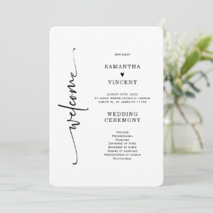 Elegant Minimalist Wedding Program Template
