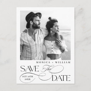 Elegant Minimalist Wedding QR Code Save The Date Postcard