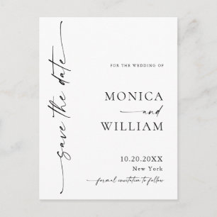 Elegant Minimalist Wedding QR Code Save The Date Postcard