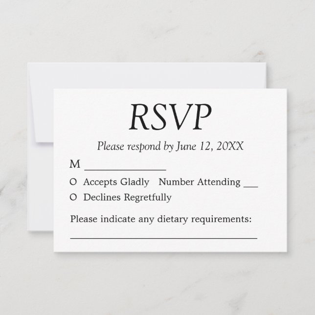 Elegant Minimalist Wedding RSVP Card (Front)