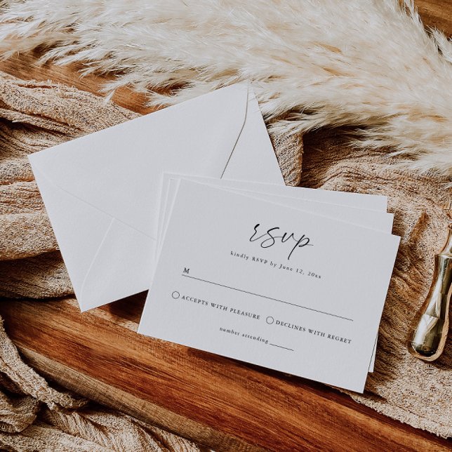 Elegant Minimalist Wedding RSVP Card (Creator Uploaded)