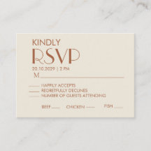 Elegant Minimalist Wedding RSVP Card - Neutral Cre