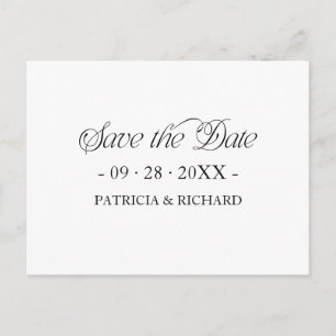 Elegant Minimalist Wedding Save The Date Postcard