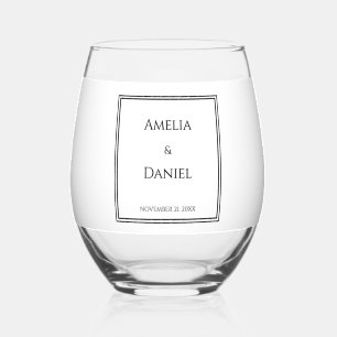 Elegant Minimalist Wedding Stemless Wine Glass
