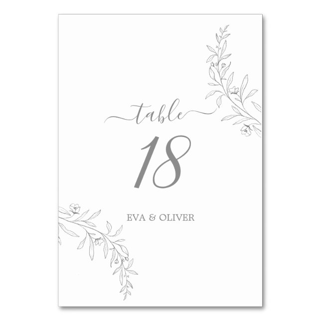 Elegant Minimalist Wedding Table Number (Front)