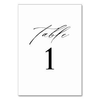Elegant Minimalist Wedding Table Number Card