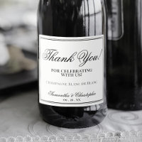 Elegant Minimalist Wedding Thank You Black & White