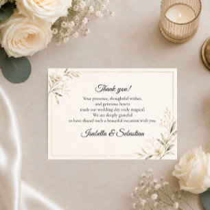 Elegant Minimalist Wedding Thank You Card