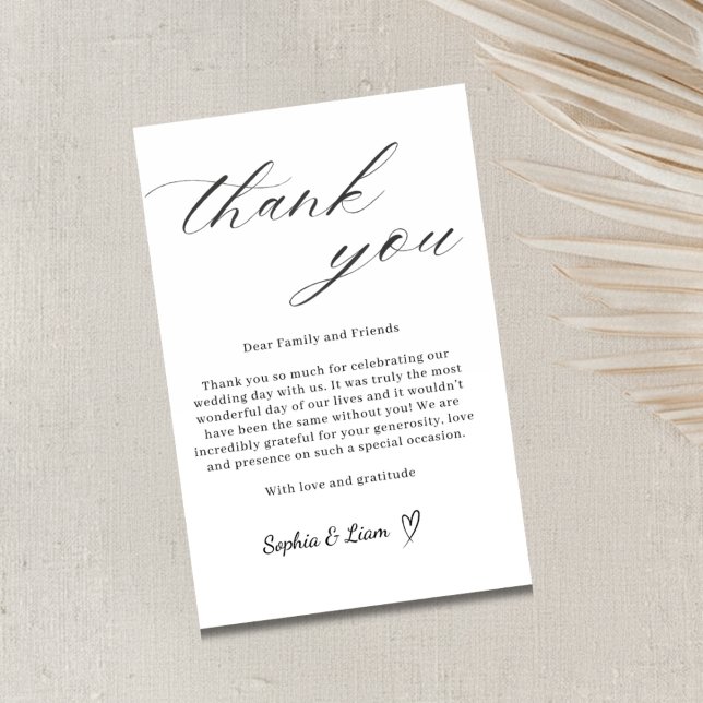 Elegant Minimalist Wedding Thank You Card (Creator Uploaded)