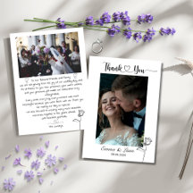 Elegant Minimalist Wedding Thank You Card Photo