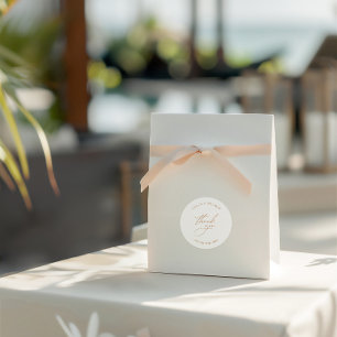 Elegant Minimalist Wedding Thank You Classic Round Sticker