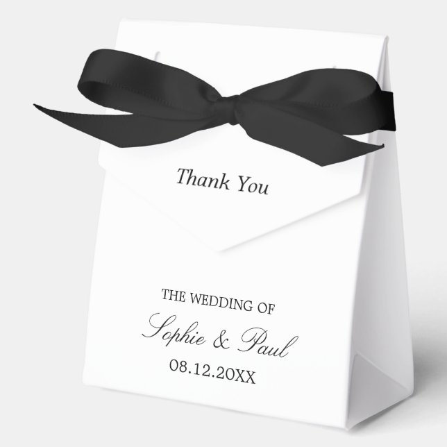 Elegant Minimalist Wedding Thank You Favour Box (Front)