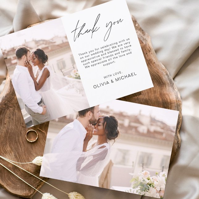 Elegant Minimalist Wedding Thank You Photo Invitation (Creator Uploaded)