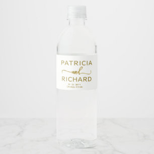 Elegant Minimalist Wedding Water Bottle Label