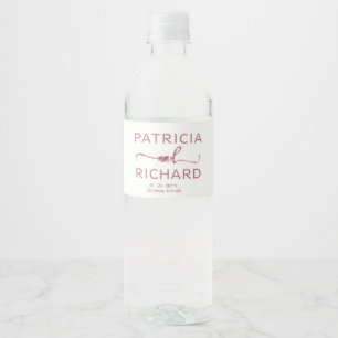 Elegant Minimalist Wedding Water Bottle Label