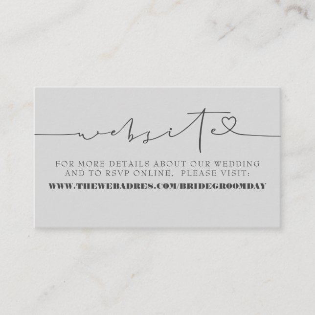 Elegant Minimalist Wedding Website Enclosure Card (Front)