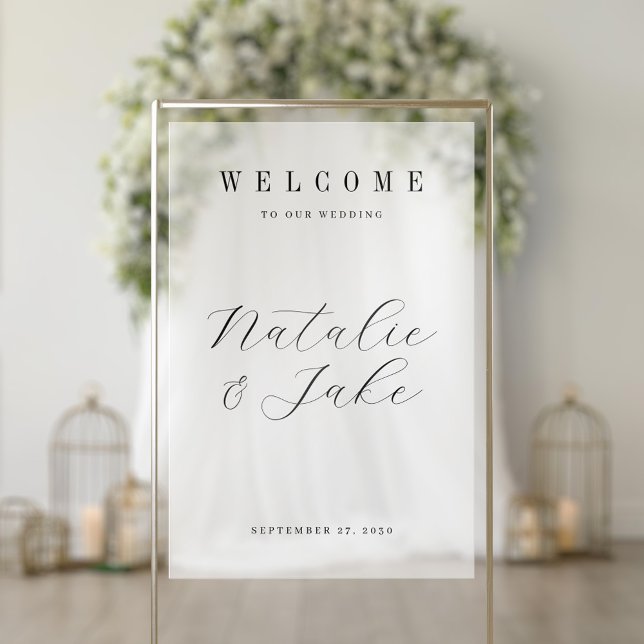 Elegant Minimalist Wedding Welcome Acrylic Sign (Creator Uploaded)