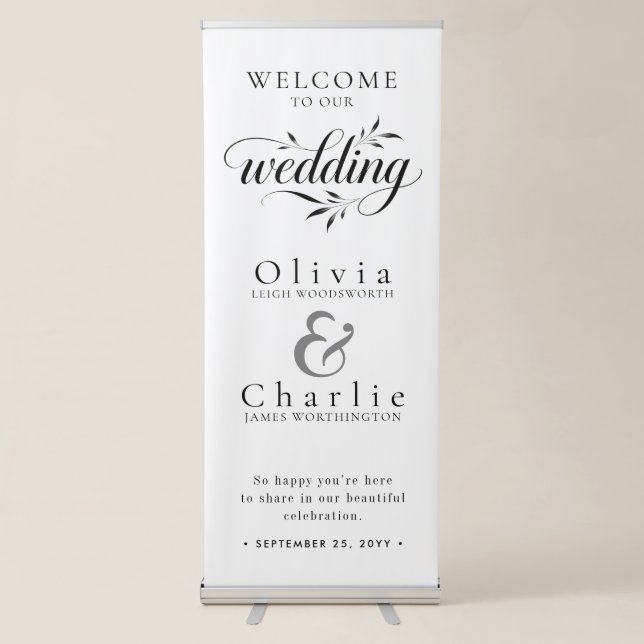 Elegant Minimalist Wedding Welcome Banner  (Front)